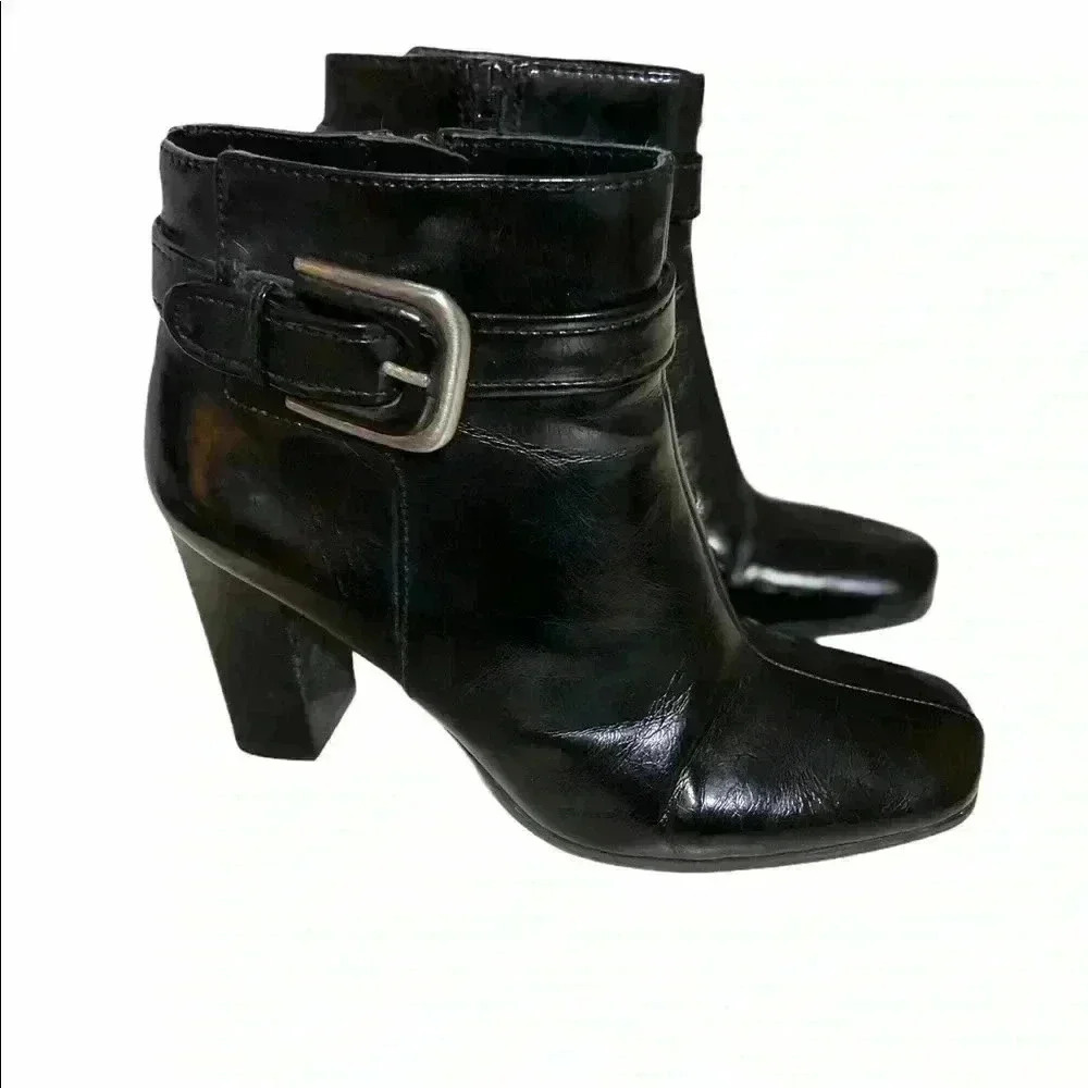 Franco Sarto Black Heeled Boots Size 6 1/2